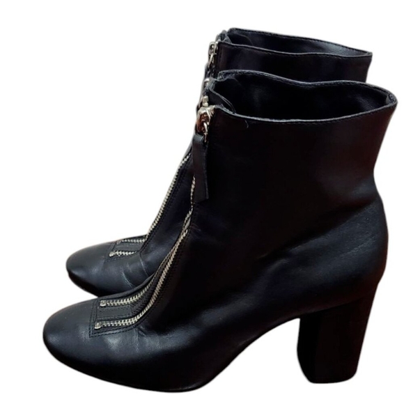 Schutz womens black leather zip bootie size 7 - Picture 6 of 14